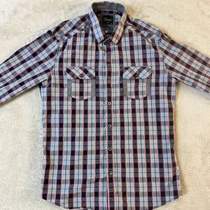 7 DIAMONDS Tradition of Quality Button Front Dress Shirt plaid Men Size Medium‎